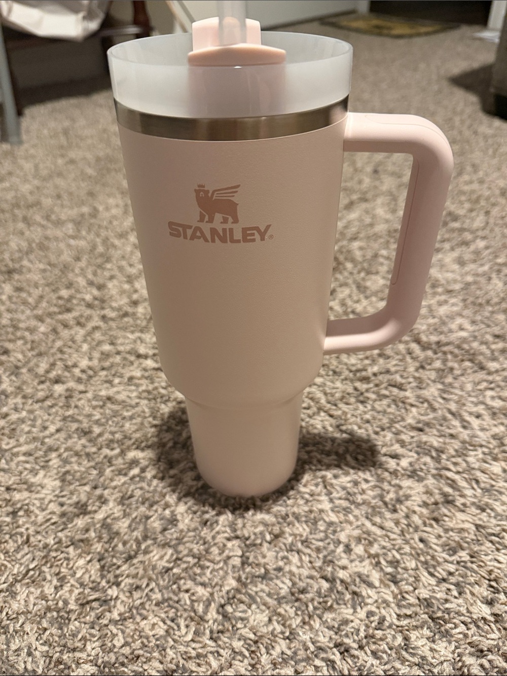 Stanley Blush Pink Insulated Travel Mug with Handle